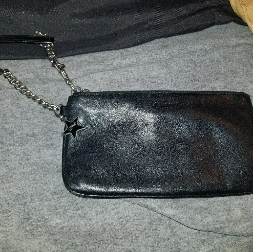 Leather Coach wristlet